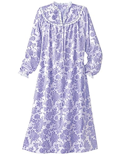 National Dainty Floral Flannel Gown