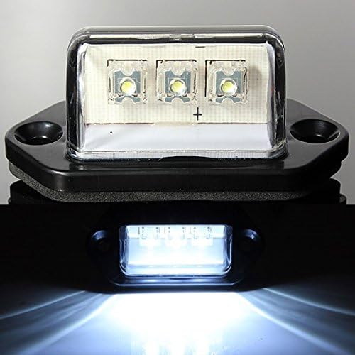 3Led White License Number Plate Lights Truck Tail Trailer Lamp