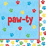 Creative Converting Paw-Ty Time Luncheon Napkin, Paw-Ty Design, 18-Count