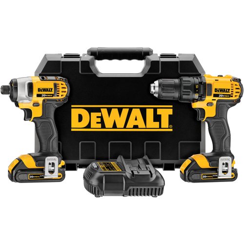 Factory-Reconditioned DEWALT DCK280C2R 20V MAX Cordless Lithium-Ion Compact Drill and Impact Driver Combo Kit