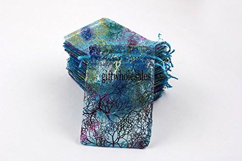 Ainest 25 /50 /100PCSSHEER Coralline Organza Jewelry Pouch Wedding Party Favor Gift Bags 10*15cm 100pcs