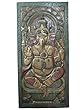 Decorative Door Panels Hindu God Ganesha Hand Carved Wall Panel 72 X 36 Inches