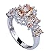 YAZILIND Elegant Round Champagne Crystal Silver Engagement Women Wedding Ring