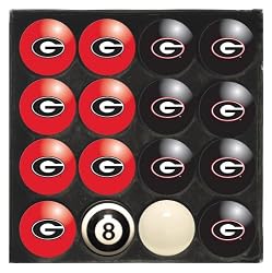 Imperial Georgia Bulldogs NCAA Licensed Billiard Ball Set