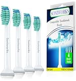 Premium Replacement Toothbrush Heads For Phillips Sonicare (4-pack), fits DiamondClean, EasyClean, HydroClean, FlexCare series, HealthyWhite, Plaque Control and Gum Health Handles.
