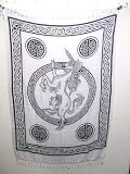 Paréo sarong Jupe portefeuille Blanc Noir Serviette de bain dessin Batique licorne 29