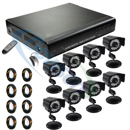 CCTV Surveillance Video System 8 Channel DVR 500G Hard Drive Cameras Security System with 8 Color CMOS 36 IR Day/Night Indoor/Outdoor Security Cameras 8x 60ft Siamese Cables and Power Adapter Unit included! Internet Access and Smartphone & 3G Mobile Phone Live View!