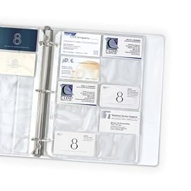 C-Line Business Card Holders, 20 Cards/Page, Clear, 8.125 x 11.25 Inches, 10 per Pack (61217)