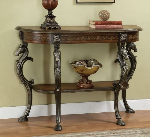 Powell Furniture Masterpiece Floral Demilune Console Table with Horse head - 416-225