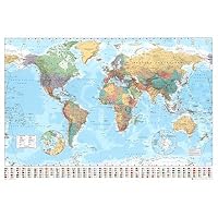 World Map (Flags at Bottom) Art Poster Print - 24x36