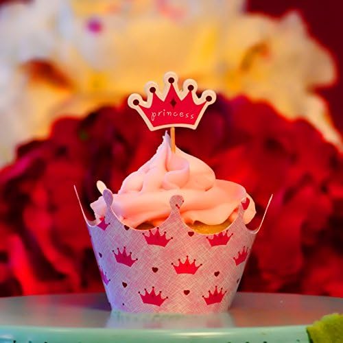 Princess Birthday Party Cupcake Wrappers | Set of 12 Wrappers & Toppers | Assembles in Seconds | The Perfect Piece for That Fairy-tale Party