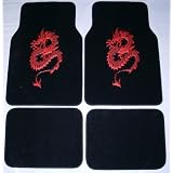 - 	 Dragon Red Front & Rear Carpet Car Truck SUV Floor Mats by Unknown