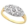 14K Two-Tone Heart Motif Ring