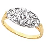 14K Two-Tone Heart Motif Ring