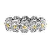 18K Two-Tone Gold Natural Yellow and White Diamond Ring - 1.80 Ct.