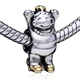 Pandora Bead & Bracelet Compatible - Cheering Laughing Girl Two Tone Plated European Beads