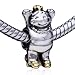 Pandora Bead & Bracelet Compatible - Cheering Laughing Girl Two Tone Plated European Beads