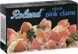 Roland Whole Pink Clams, 4-Ounce Cans (Pack of 6)