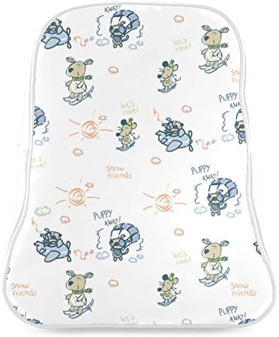 Sport Snowboard Puppy Away Sun School Backpack Bag White M