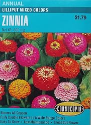Zinnia Lilliput Mixed Color Seeds