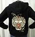 Womens Tiger Tattoo Print Zip up Hoodie Image