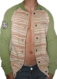 SHMACK Veni Son Mens Jacket Coat Shirt Logo Stripes Army Green