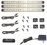 Under Cabinet 21 LED Light Set - 3 Panel Deluxe Kit, Cool White, Dimmer Option