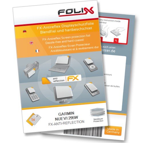 FoliX FX-ANTIREFLEX antireflective screen protector for Garmin Nuevi 295W / 295-W - Anti-glare screen protection!