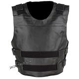 NEW BIKER LEATHER BULLET STYLE VEST CHOPPER BLACK
