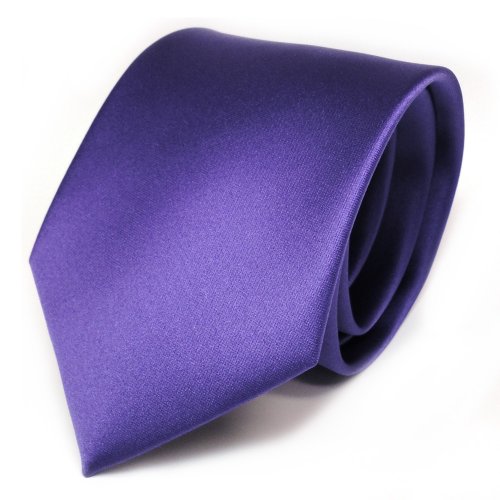 Designer Satin Krawatte lila violett uni Polyester 
