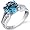 Solitaire Style 2.25 carats Swiss Blue Topaz Ring in Sterling Silver Rhodium Finish Size 7, Available in Sizes 5 thru 9