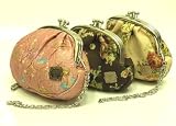 Coin Purse-Assorted Colors ,3 pcs Set Coin Purse Wallet-Elegant Canvas w/Wrist Silver Chain,Beautiful Floral Imprints,5