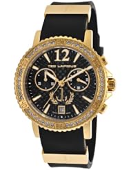 Womens Chronograph Gold-Tone Steel Case Black Rubber