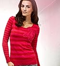  Per Una Stripe Bow Knitted Top