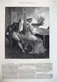 1872 OLD SONG LADY MAN PIANO MUSIC ROMANCE FINE ART