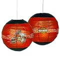 Orange/Young Rider Harley Davidson Rice Paper Lamp - 18Hx18"W
