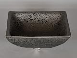 黒釉正角手洗い鉢　　＃しがらき焼 翔オリジナルの金運豆蛙ストラップ・鈴付１本と陶器製保存容器（お漬物、お味噌等2合用）をもれなくプレゼントさせていただきます