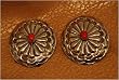 Clip On - Sterling Oval/Red Coral