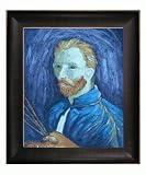 51ibnx1dIHL. SL160  Art Reproduction Oil Painting   Van Gogh Paintings: Self Portrait, 1889 with Veine D Or Bronze Scoop   Bronze and Rich Brown Finish   26.50 X 30.50   Hand Painted Framed Canvas Art