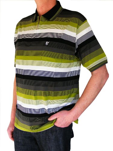 hajo Herren Polo Shirt T-Shirt grün-schwarz-grau 