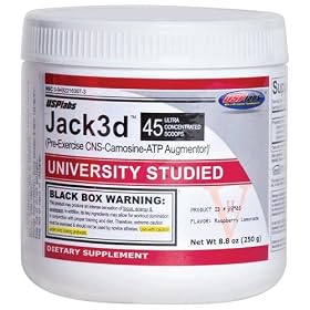 USP Labs Jack3d 250 g Raspberry Lemonade Energy, Strength and Endurance Pre-Workout Drink Powder