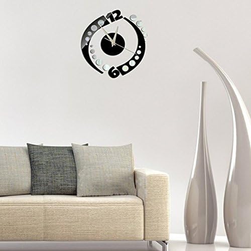 Haiqingor The Fashion Personality Mirror Wall Decoration 3d Hollow Circle Sticker Clock Decal Stickers