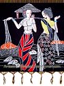 Chinese Wall Decor / Chinese Crafts: Chinese Batik Wall Hanging - Two Maidens