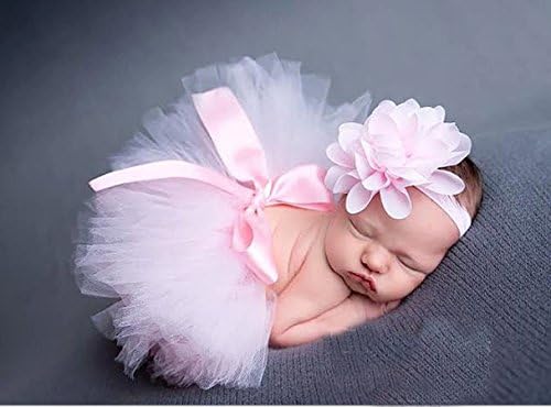 1-3 Monthes Baby Photo Prop Costume Outfit Flower Headdress+ Skirt (1 mounth)