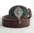 Whimsical Originals Teal Snake Leather Buckle with Western Belt