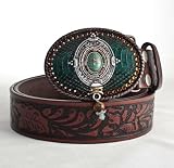 Whimsical Originals Teal Snake Leather Buckle with Western Belt