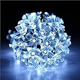 B-right 50LED led イルミネーションライト 　　ガーデンライト ソーラー 　クリスマス 　イルミネーション 　屋外 防水　全長9m　光センサー内蔵　　DIY (クールホワイト)