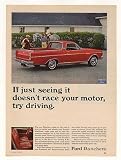 1966 Red Ford Ranchero Seeing It Race Your Motor Print Ad