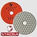 Stadea DPPD04SPRA100G1P Dry Stone Diamond Polishing Pad for Stone Granite Concrete Glass Travertine Marble Sanding Polishing with 4-Inch Grit 100