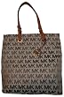 Michael Kors Purse Handbag Tote Beige/Ebony/Luggage